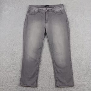 Lee Jeans Easy Fit Women 12 Grey Cropped Stretch Denim 3379012